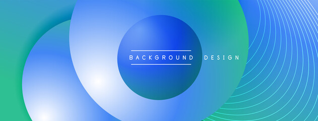 Gradient circles with shadows. Vector techno abstract background. Modern overlapping forms wallpaper background, design template