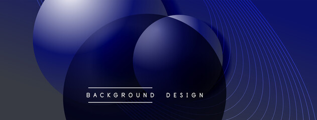 Gradient circles with shadows. Vector techno abstract background. Modern overlapping forms wallpaper background, design template