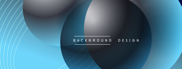 Gradient circles with shadows. Vector techno abstract background. Modern overlapping forms wallpaper background, design template