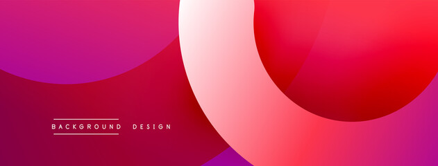 Abstract overlapping lines and circles geometric background with gradient colors