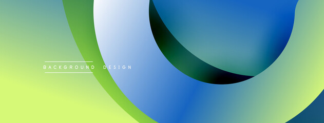 Abstract overlapping lines and circles geometric background with gradient colors