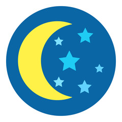 Moon with stars on white background. Web icon