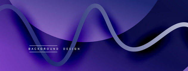Abstract gradient background with wave line with shadow effect. Geometric composition. 3D shadow effects and fluid gradients