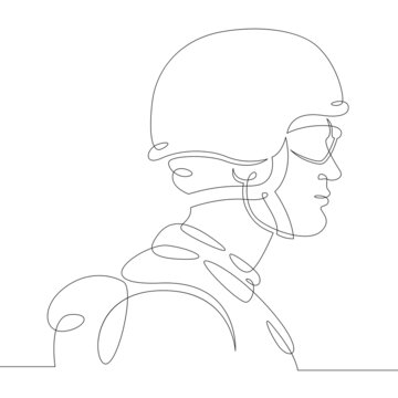 recommend clip art: One continuous line.
                    Male character professional military officer warrior uniform.
                    One continuous drawing line logo isolated minimal illustration.