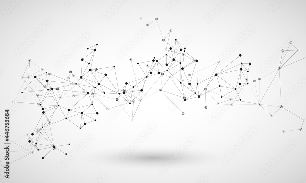 Poster vector network design digital element. geometric graphic illustration background. connect lines and 
