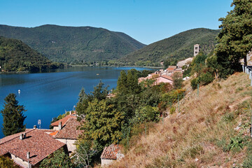 Piediluco, foreshortening of the village and its lake