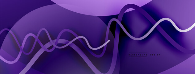 Abstract gradient background with wave line with shadow effect. Geometric composition. 3D shadow effects and fluid gradients