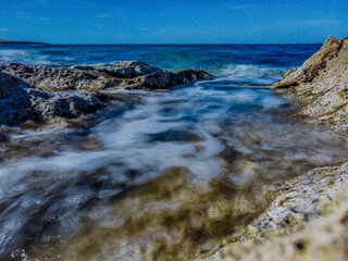 rocks and sea