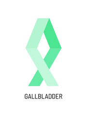 Gallbladder cancer awareness symbol. Green vector illustration.
