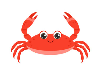 Cute crab vector icon. Cartoon simple illustration of marine life.