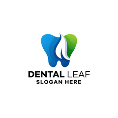 Dental Leaves Gradient Logo Template