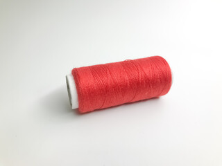 red thread isolated on white background