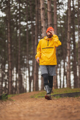 Man taking a break while jogging in the park