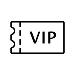 VIP flat icon. Exclusive pictogram for web. Line stroke. Isolated on white background. Outline vector eps10