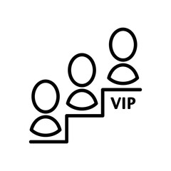 VIP flat icon. Exclusive pictogram for web. Line stroke. Isolated on white background. Outline vector eps10