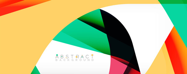 Obraz premium Geometric abstract background - multicolored abstract shapes on white. Vector Illustration For Wallpaper, Banner, Background, Landing Page