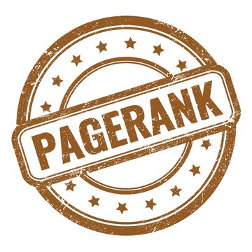 PAGERANK text on brown grungy vintage round stamp.