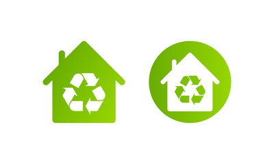 Recycle House Icon,Eco house with recycling arrows