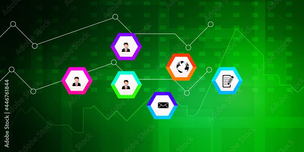 Poster 2d digital abstract business networking background