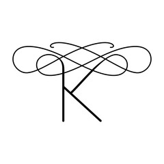 Vector logo in the form of the letter K. Elegant emblem with a unique letter K.