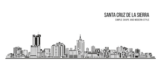 Fototapeta premium Cityscape Building Abstract Simple shape and modern style art Vector design - santa cruz de la sierra city