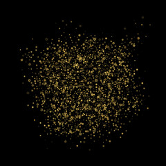 Falling Snow flakes golden pattern Holiday Vector