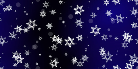Falling Snowflakes seamless pattern flying snow