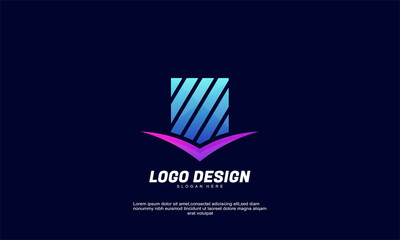 creative inspiration logo arrow finance for company business gradient design vector