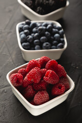 Fresh berries, raspberries, blueberries, blackberries