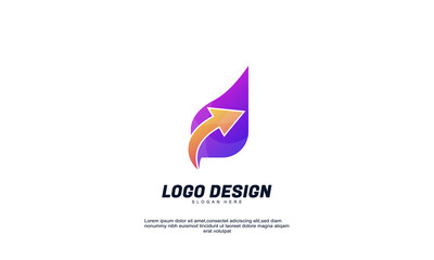 Fototapeta na wymiar stock abstract creative inspiration logo arrow for business design vector