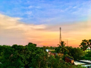 eiffel tower at sunset
