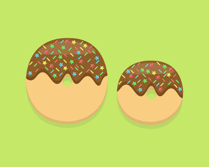 Illustration vector cartoon of "O" alphabet letter in the shape of sweet chocolate donut. Cartoon simple modern design. Suitable for design of food and kids product
