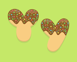 Illustration vector cartoon of "Y" alphabet letter in the shape of sweet chocolate donut. Cartoon simple modern design. Suitable for design of food and kids product