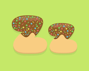 Illustration vector cartoon of "Z" alphabet letter in the shape of sweet chocolate donut. Cartoon simple modern design. Suitable for design of food and kids product