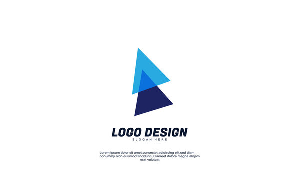 abstract creative logo for company bussiness brand identity transparent color flat design