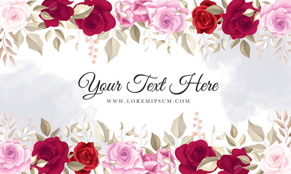 Elegant floral background with beautiful marroon roses