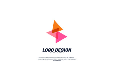 awesome creative logo for company bussiness brand identity transparent color flat design