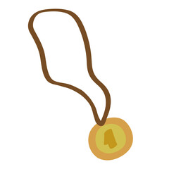 Gold medal logo icon sign Hand drawn doodle cute design Victory symbol Sport lifestyle Winner in championship Cartoon children's game style Fashion print clothes apparel greeting invitation card cover