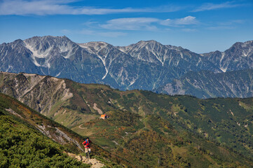 Mt.Kashimayari trekking in early autumn, 初秋の鹿島槍ヶ岳登山