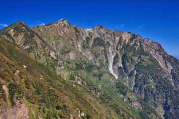 Obraz premium Mt.Kashimayari trekking in early autumn, 初秋の鹿島槍ヶ岳登山