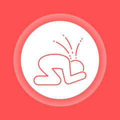 Bullying color button icon. Harassment, and violence.