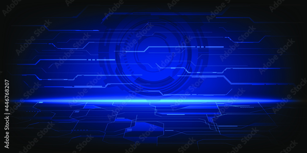Poster abstract blue modern tech sapce futuristic design concepts.vector illustrations.