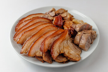 cooked pork feet on a white background