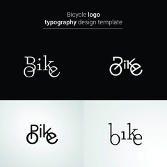 Bicycle logo typography design template