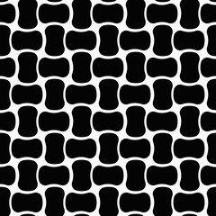 Black minimal paving stone. Vector seamless rounded stones.