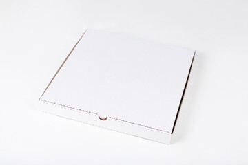 White pizza box on white background. Mock-up.