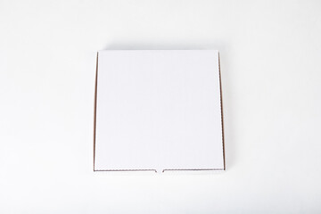White pizza box on white background. Mock-up.
