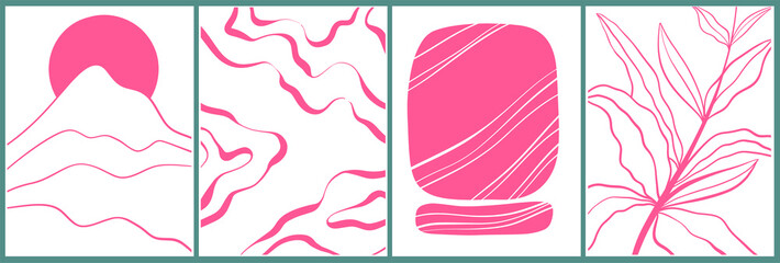 Backdrop set paint line illustration. Design brush vector elements.