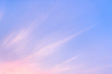 Beautiful cloud on serene evening blue sky