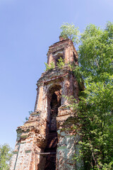 the destroyed Orthodox bell tower